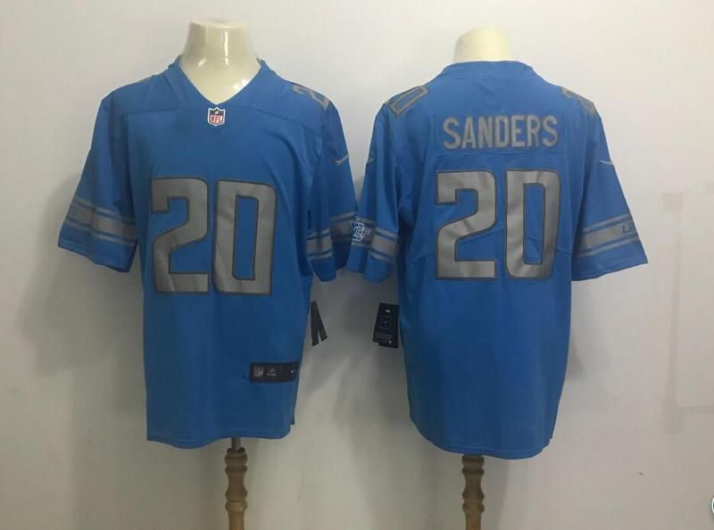 Men NFL Detroit Lions #20 Sanders Blue 2017 Nike Rush Limited Jerseys